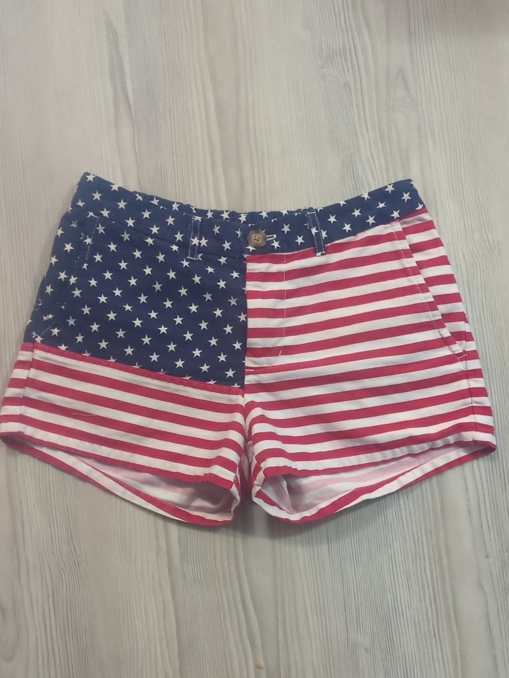 chubbies Women's Stars & Stripes Patchwork Shorts - Red White Blue July 4th S